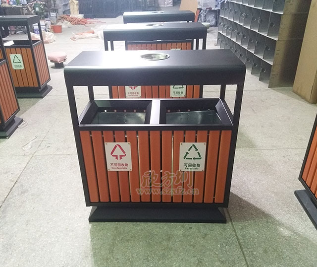 天津更新鋼木垃圾箱、細微之處盡顯文明