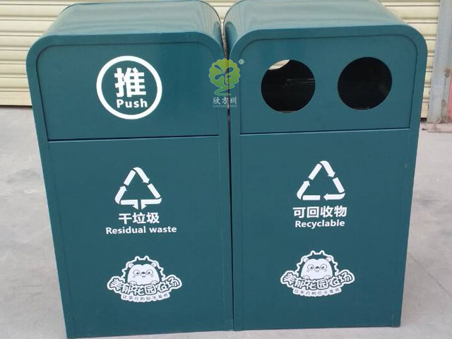 景區(qū)鋼板烤漆垃圾桶—游樂(lè)園鋼制噴塑垃圾桶廠家