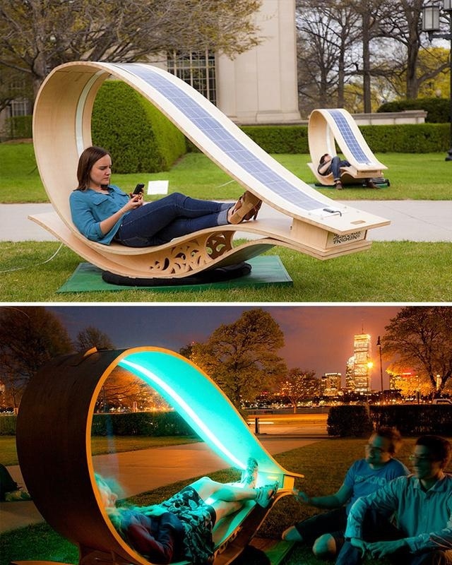 太陽能戶外休閑椅子夜晚能發(fā)光，創(chuàng)意設(shè)計(jì)裝飾公共空間藝術(shù)性