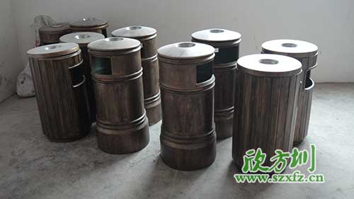  古意盎然，韶關(guān)園林仿銅玻璃鋼垃圾桶